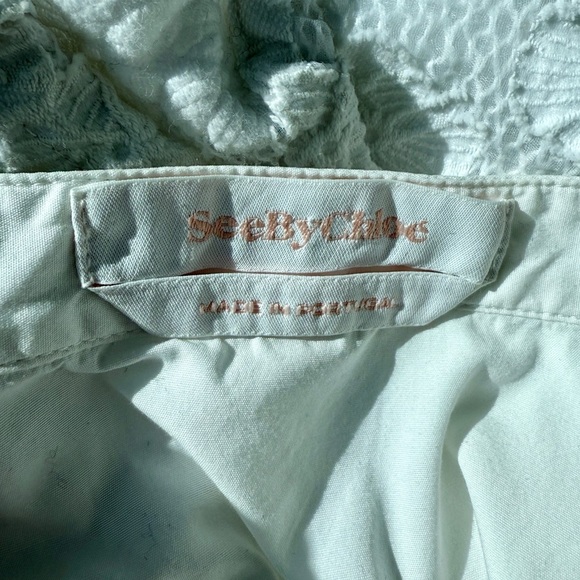See by Chloe Poplin Dress | White Lace Size: 36 or Small - Picture 4 of 5